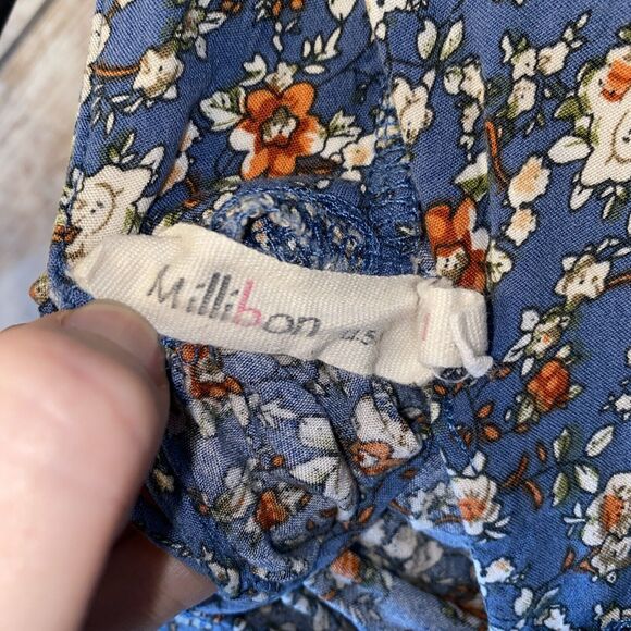 Millibon Blue Floral Boho Tunic Top Size Medium - Picture 3 of 4